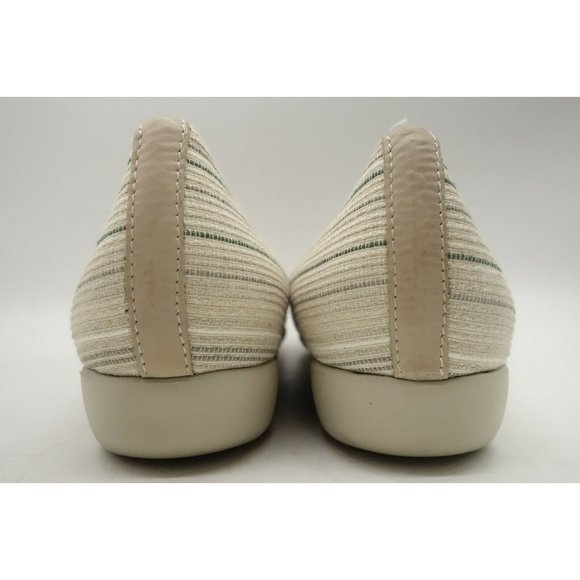 Munro American Cream Striped Slip On Walking Wedge Loafers Shoes Womens 9.5 M - Picture 8 of 10